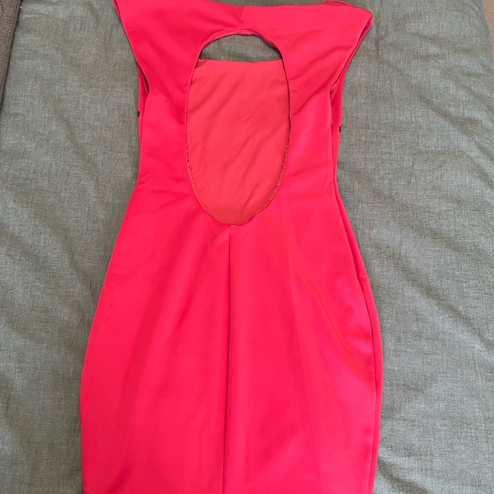 Coral pink cocktail dress